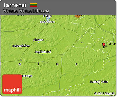 Physical Map of Tarnėnai