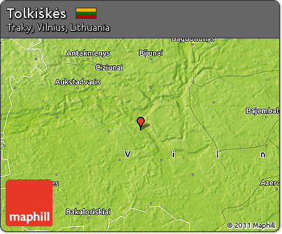 Physical Map of Tolkiškės