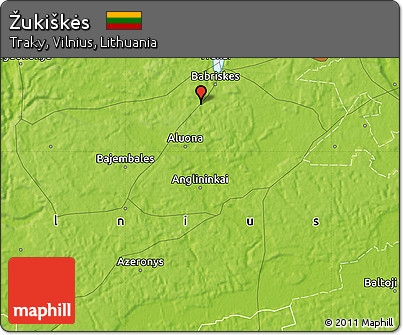 Physical Map of Žukiškės
