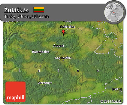 Satellite Map of Žukiškės