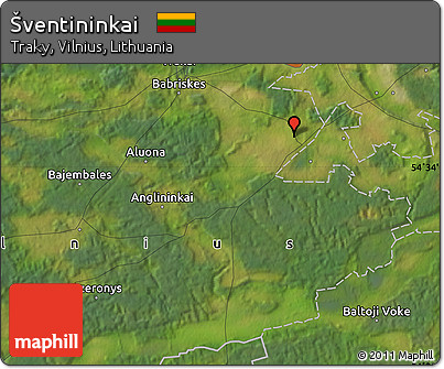 Satellite Map of Šventininkai