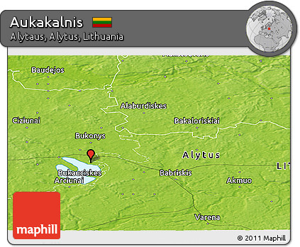 Physical Panoramic Map of Aukakalnis