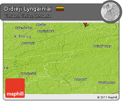Physical Panoramic Map of Didieji Lyngainiai