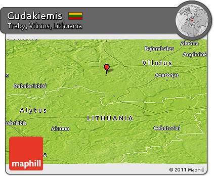 Physical Panoramic Map of Gudakiemis