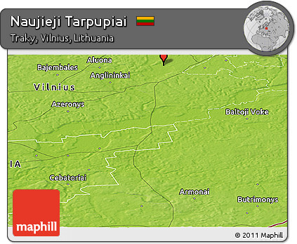 Physical Panoramic Map of Naujieji Tarpupiai
