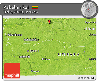 Physical Panoramic Map of Pakalninkai