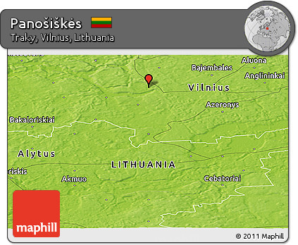 Physical Panoramic Map of Panošiškės
