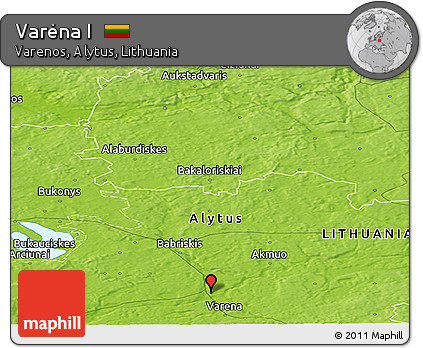 Physical Panoramic Map of Varėna I