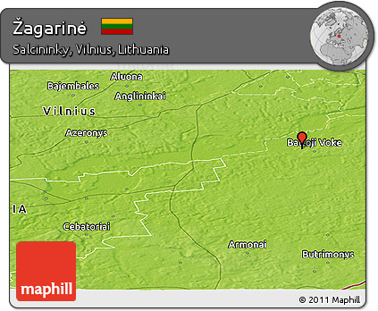 Physical Panoramic Map of Žagarinė