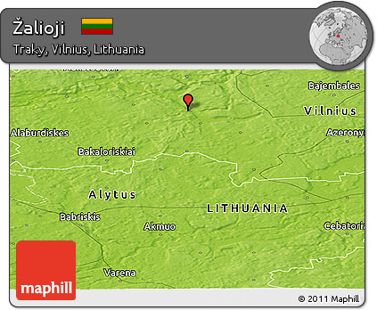 Physical Panoramic Map of Žalioji