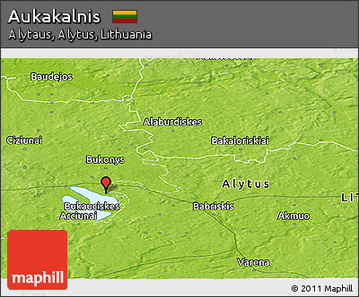 Physical Panoramic Map of Aukakalnis