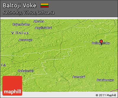 Physical Panoramic Map of Baltoji Vokė
