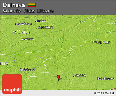 Physical Panoramic Map of Dainava