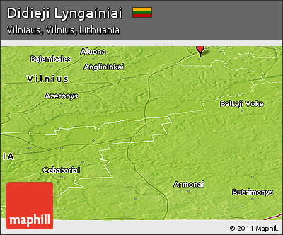 Physical Panoramic Map of Didieji Lyngainiai