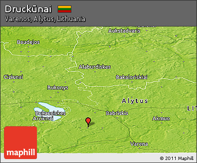 Physical Panoramic Map of Druckūnai