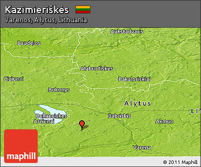 Physical Panoramic Map of Kazimieriškės