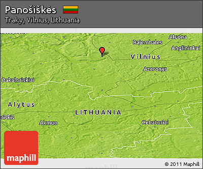 Physical Panoramic Map of Panošiškės