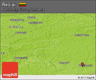 Physical Panoramic Map of Rėžiai