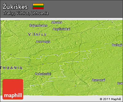 Physical Panoramic Map of Žukiškės
