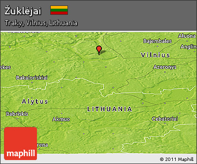 Physical Panoramic Map of Žuklėjai