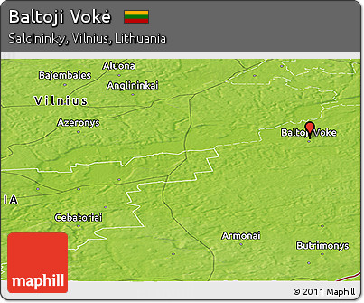 Physical Panoramic Map of Baltoji Vokė