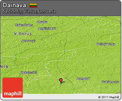 Physical Panoramic Map of Dainava