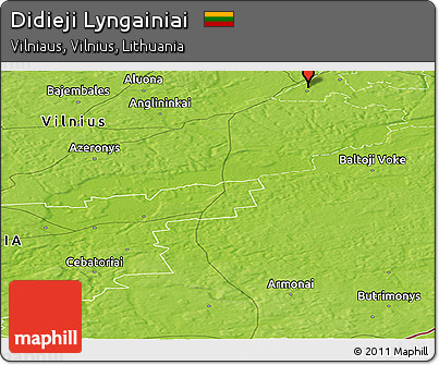 Physical Panoramic Map of Didieji Lyngainiai