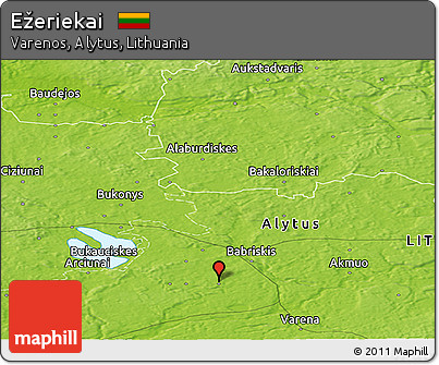 Physical Panoramic Map of Ežeriekai