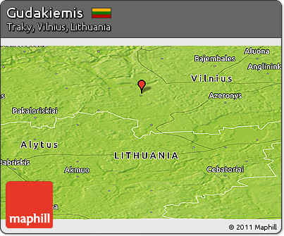Physical Panoramic Map of Gudakiemis