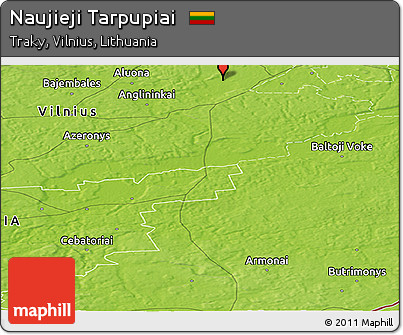 Physical Panoramic Map of Naujieji Tarpupiai