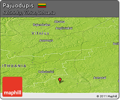 Physical Panoramic Map of Pajuodupis