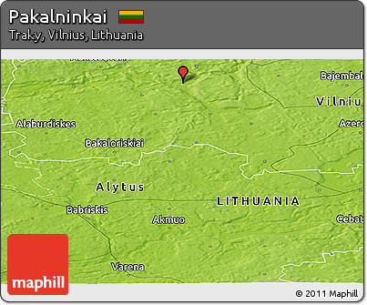Physical Panoramic Map of Pakalninkai