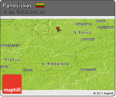 Physical Panoramic Map of Panošiškės