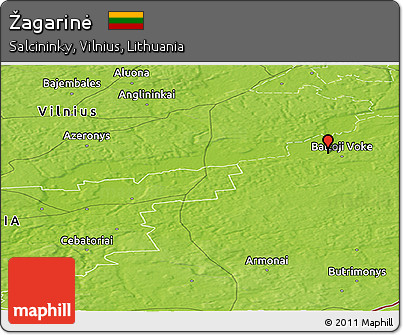 Physical Panoramic Map of Žagarinė