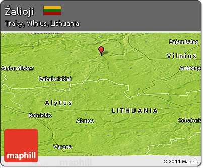 Physical Panoramic Map of Žalioji
