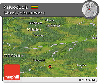 Satellite Panoramic Map of Pajuodupis