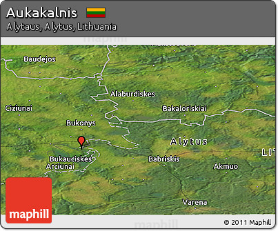 Satellite Panoramic Map of Aukakalnis