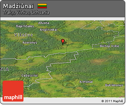 Satellite Panoramic Map of Madžiūnai