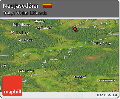 Satellite Panoramic Map of Naujasėdžiai