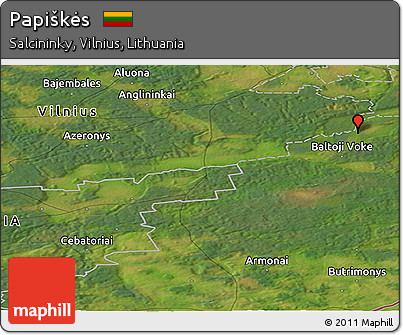 Satellite Panoramic Map of Papiškės