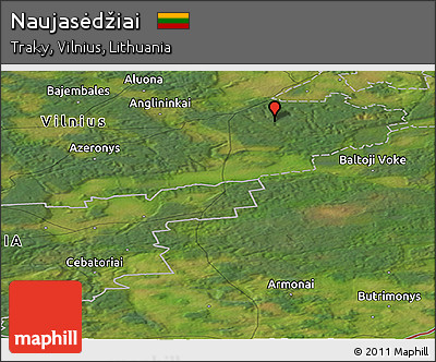Satellite Panoramic Map of Naujasėdžiai