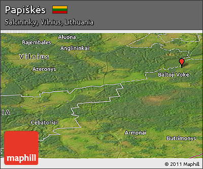 Satellite Panoramic Map of Papiškės