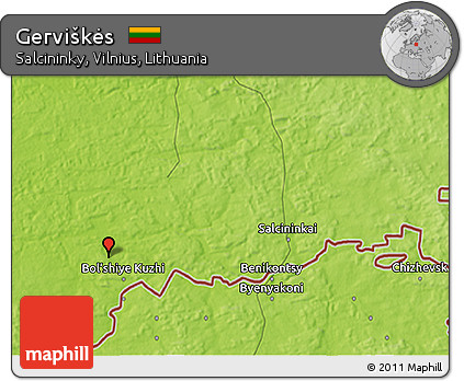 Physical 3D Map of Gerviškės