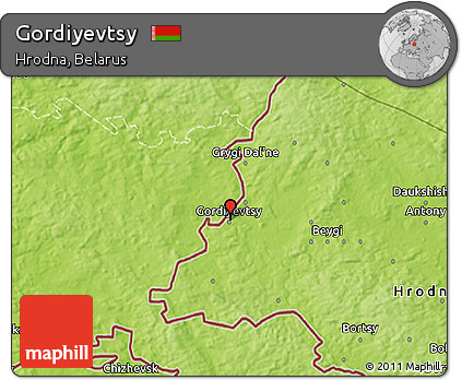 Physical 3D Map of Gordiyevtsy