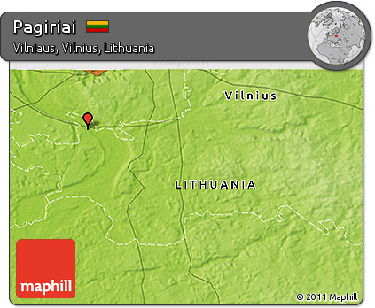 Physical 3D Map of Pagiriai