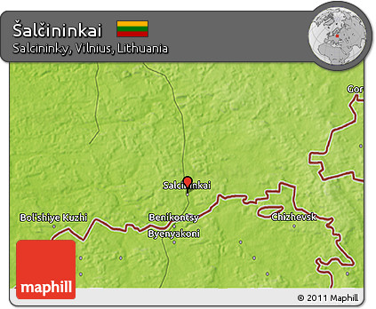 Physical 3D Map of Šalčininkai