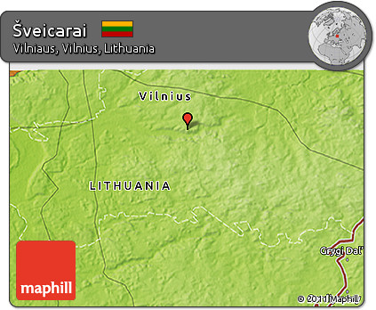 Physical 3D Map of Šveicarai