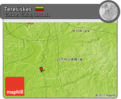 Physical 3D Map of Terešiškės