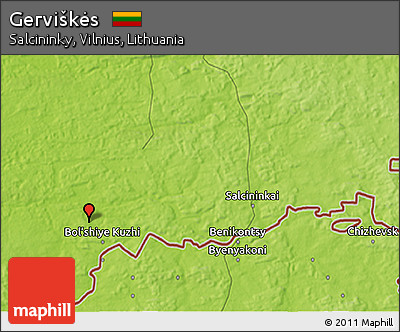 Physical 3D Map of Gerviškės