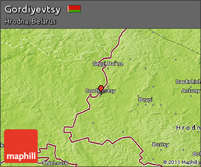 Physical 3D Map of Gordiyevtsy